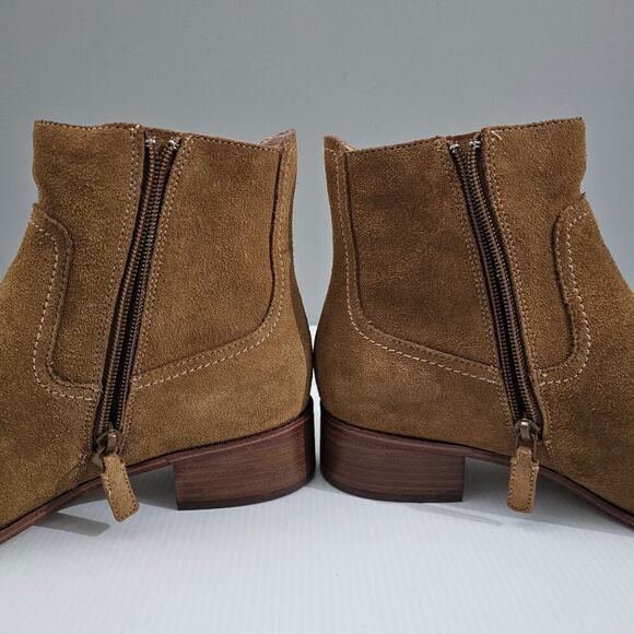 Cole Haan Naia Ankle Bootie Western Cowgirl Golden Toffee Suede Size 9.5 - Picture 4 of 16